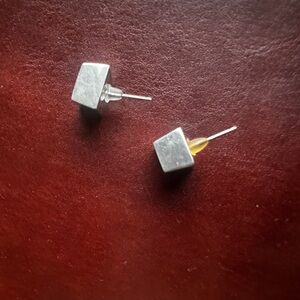 Tiffany & Co. Frank Gehry Silver Cube Stud Earrings